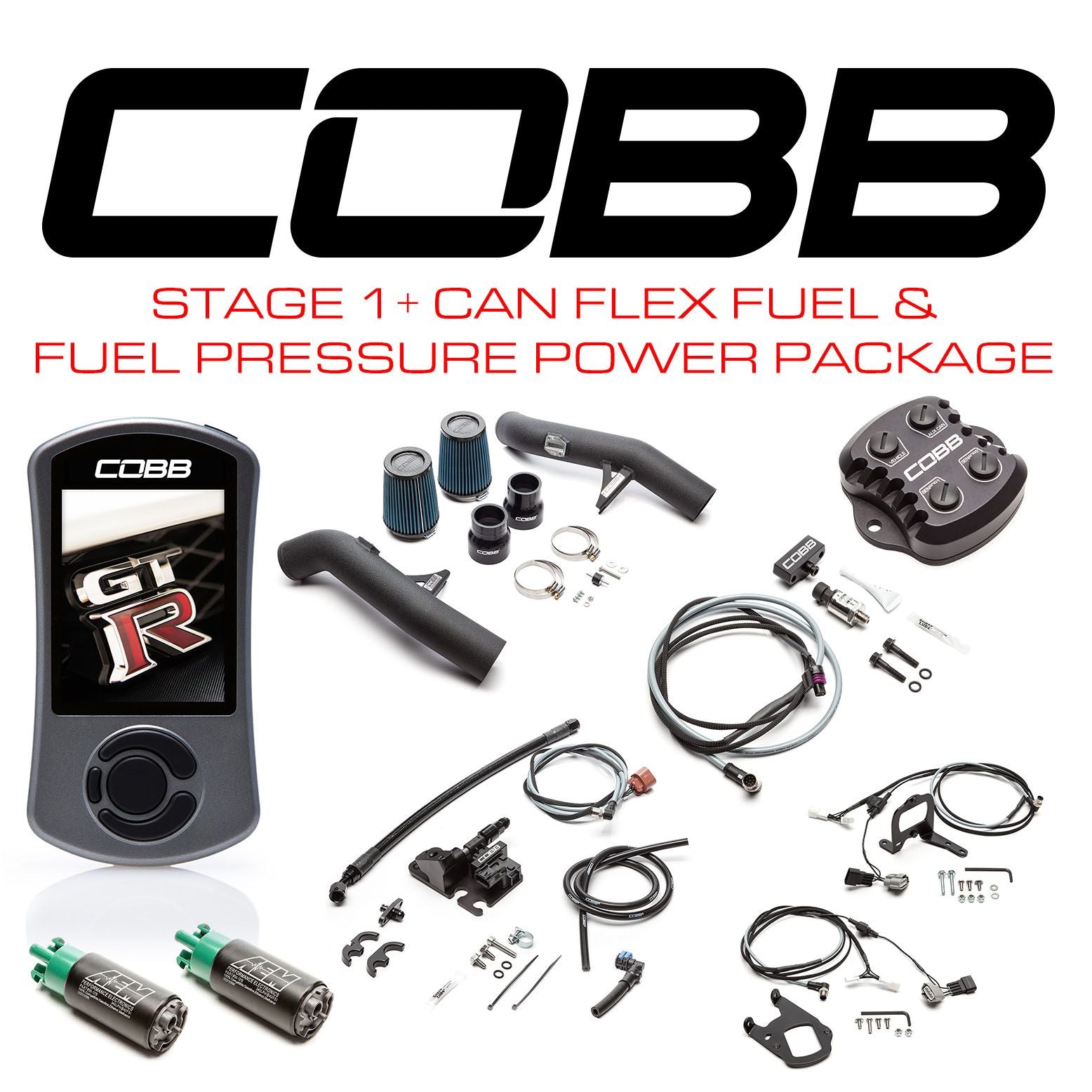 Cobb 15-18 Nissan GT-R Stage 1+ CAN FF & Fuel Pressure Power Pkg (Right Hand Drive) - NIS007001PFFP-RHD