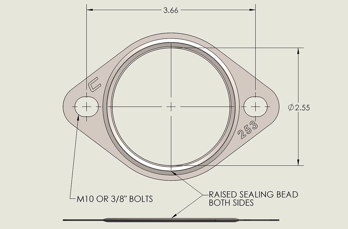 Cobb 2.5in 2-Bolt Exhaust Gasket - UNI-001-253