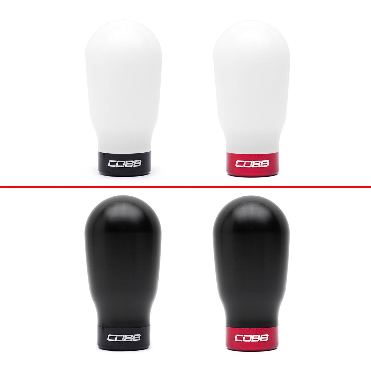 Cobb Subaru 6-Speed Tall Weighted COBB Shift Knob - Black (Incl. Both Red + Blk Collars) - 213370-BK