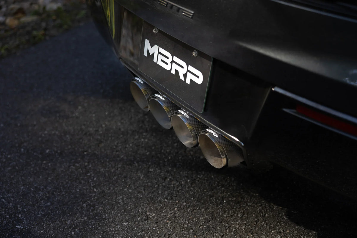 MBRP 14-19 Chevrolet Corvette 6.2L 3in Axle-Back Muffler Bypass Quad Exit Black Tips - S7008324BT