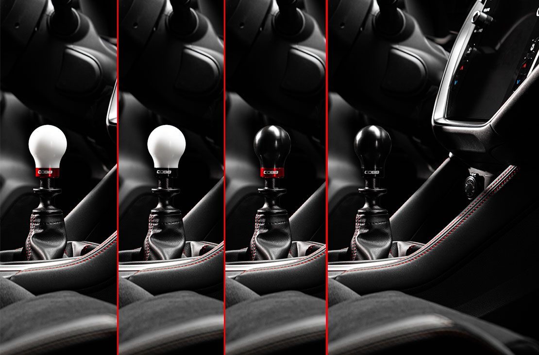 Cobb Subaru 6-Speed Weighted COBB Shift Knob - White (Incl. Both Red + Blk Collars) - 213360-W