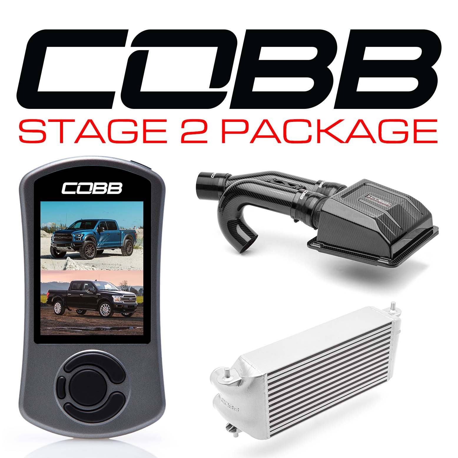 Cobb Ford F-150 Ecoboost Raptor/Ltd. Stage 2 Redline CF Power Pkg - Silver (Factory Loc. I/C) - FOR0050S20SL-RED