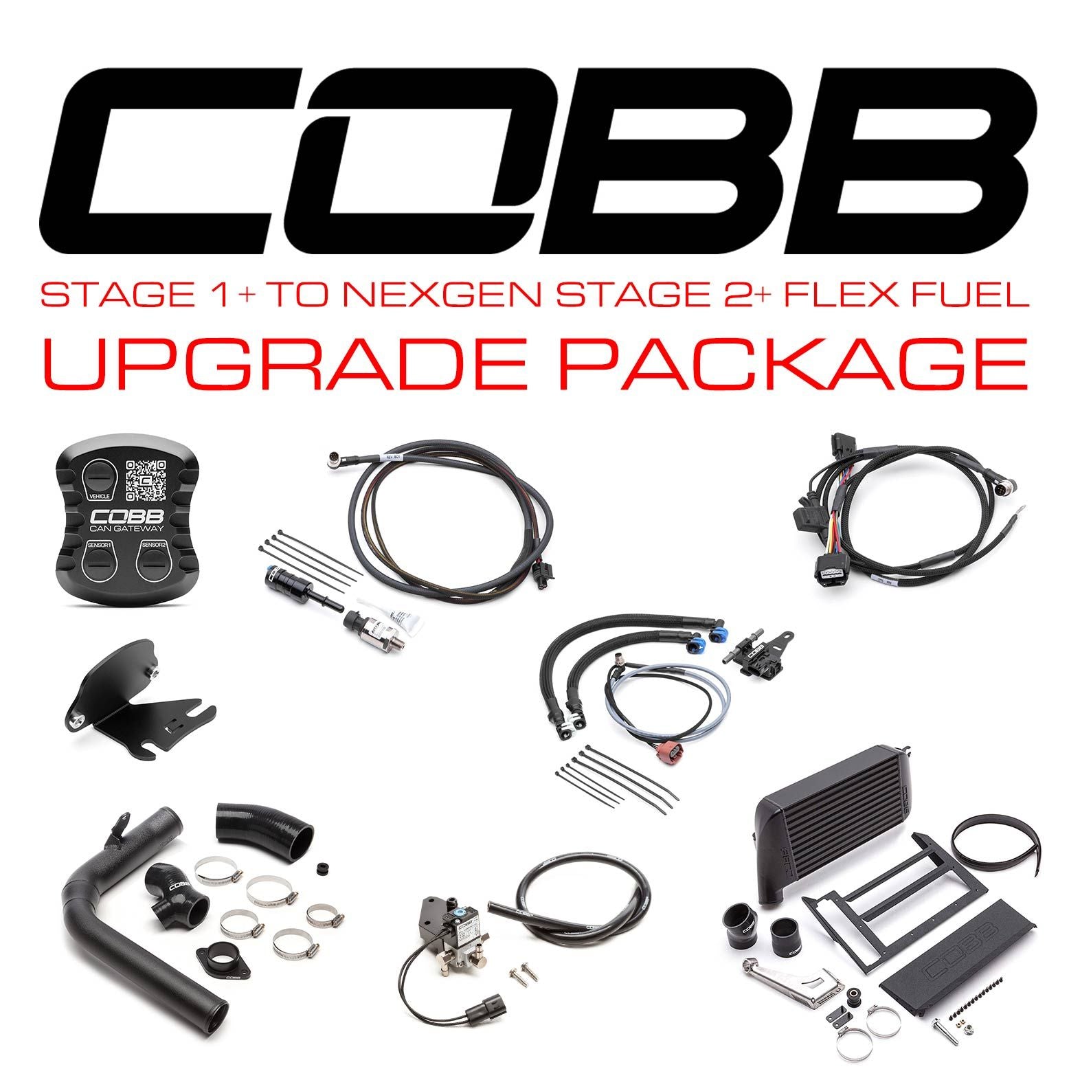 Cobb 15-17 Subaru WRX Stage 1+ to NexGen Stage 2 + CAN Flex Fuel Power Package - Black - SUB004NG2W-BK1FF-S1P-UP