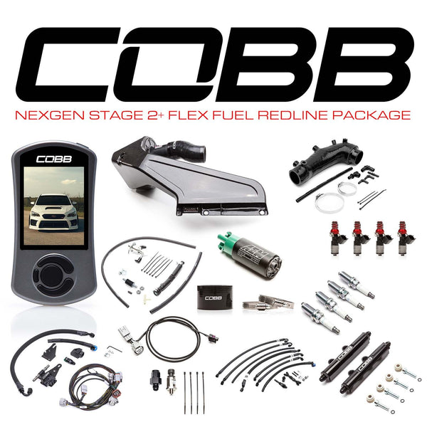 Cobb 15-21 Subaru STI (Incl. 2018 Type RA) NexGen Stage 2 + Flex Fuel Redline CF Power Package - SUB004NG2S2FF-RED