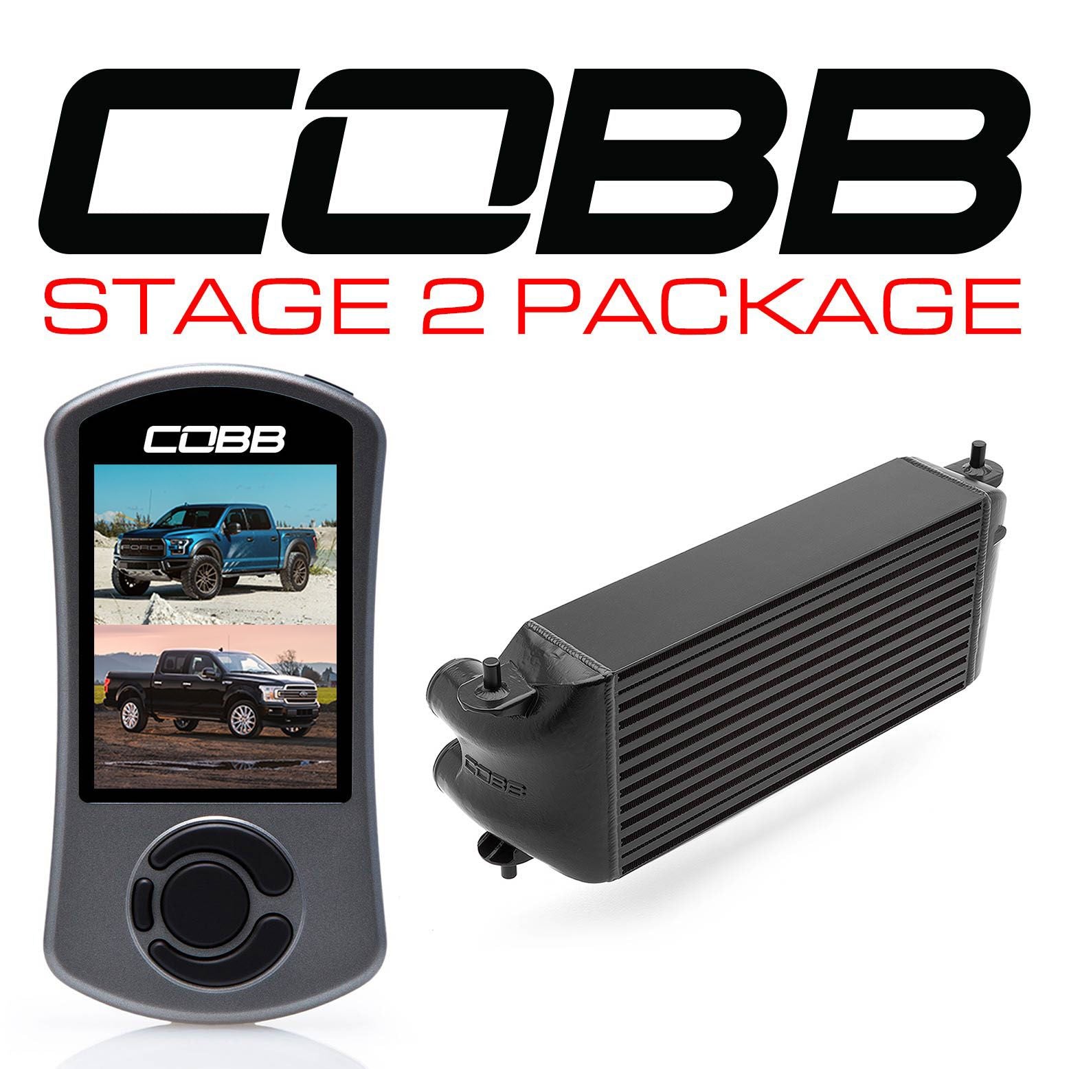 COBB 17-20 Ford F-150 Stage 2 Power Package Black - FOR0050S20BK-TCM-NI