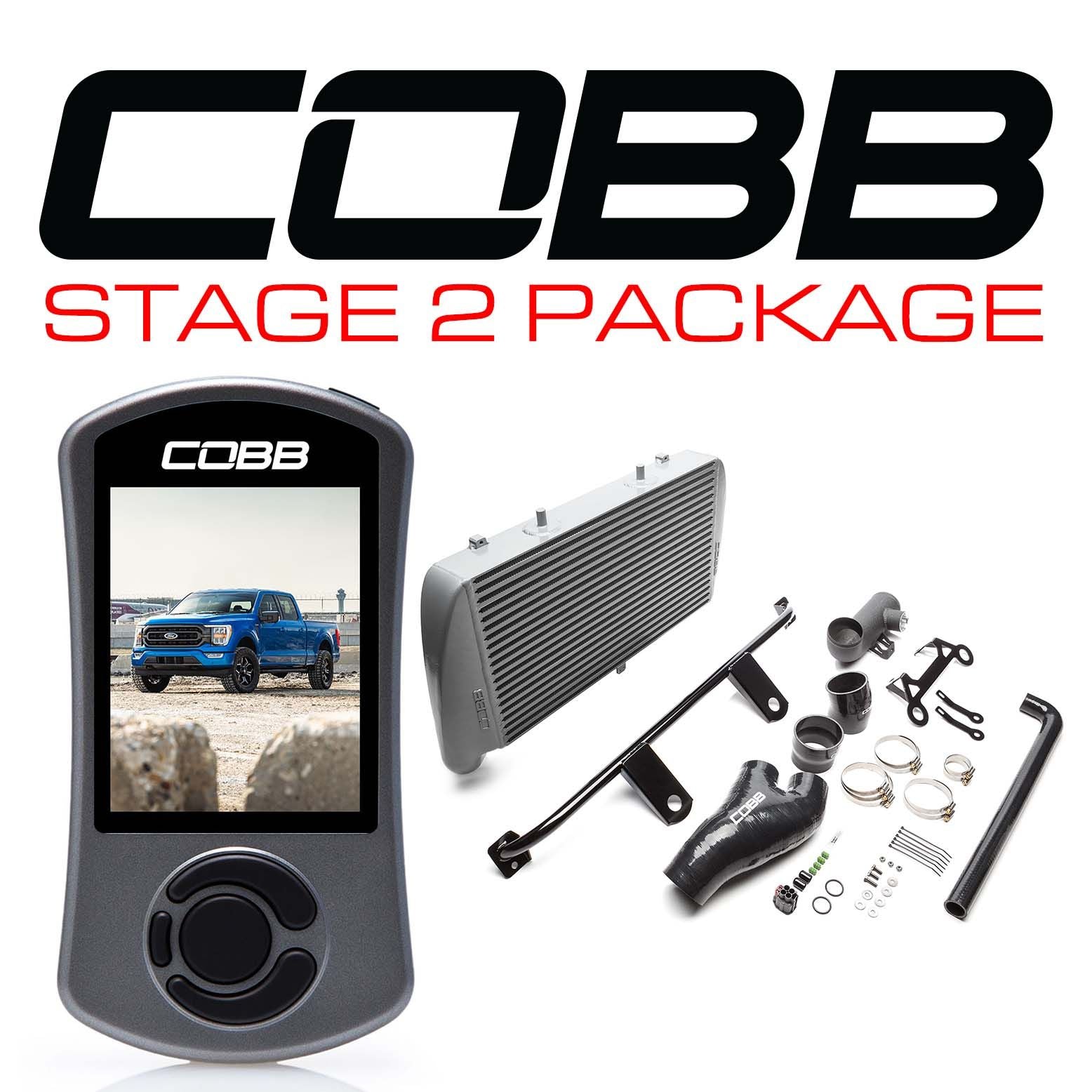 Cobb 21-22 Ford F-150 3.5L Tremor Stage 2 Power Package - Silver - FOR0110020SL-NI