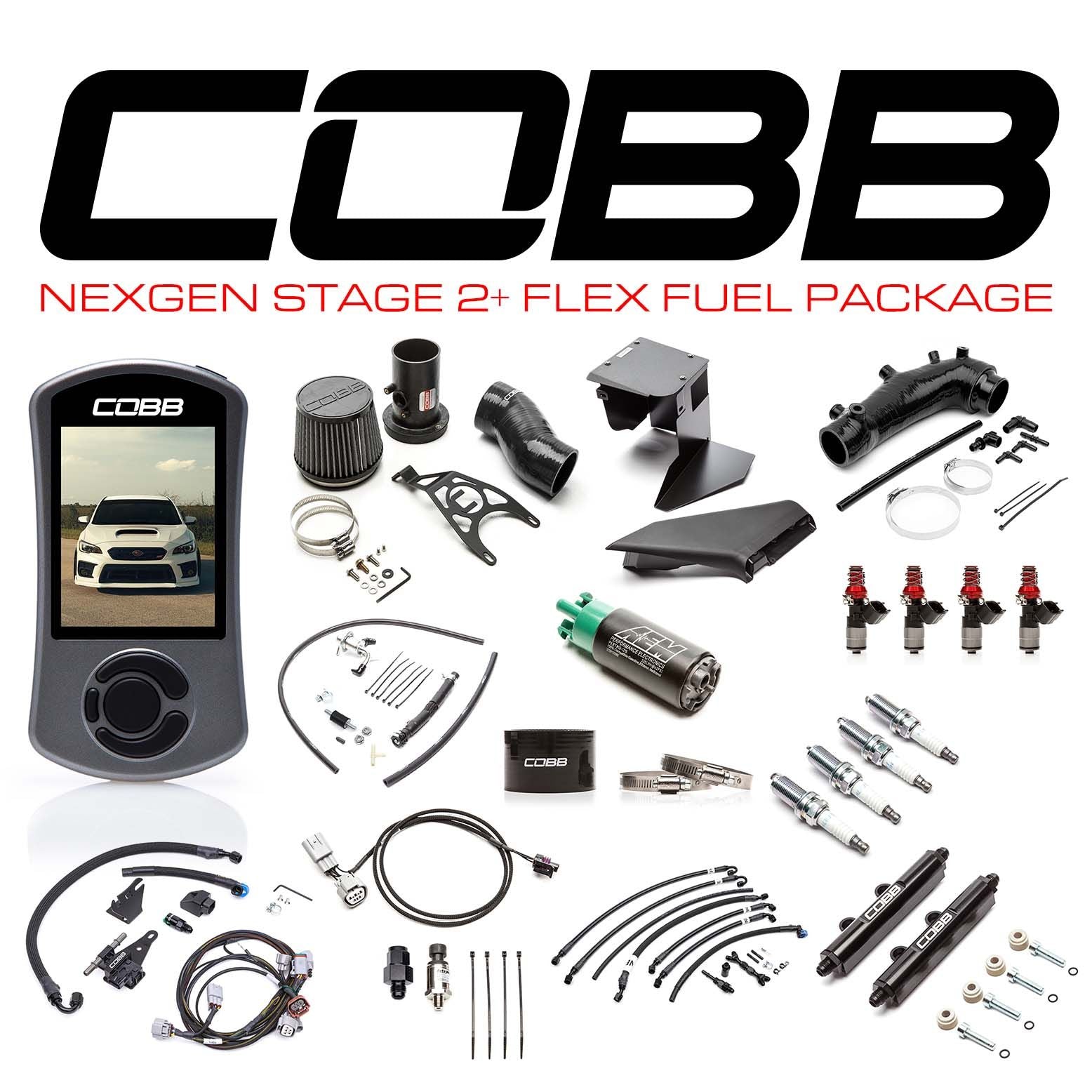 Cobb 19-21 Subaru STI (Incl. 2018 Type RA) NexGen Stage 2 + Flex Fuel Power Package - Black - SUB004NG2S2FF-BK