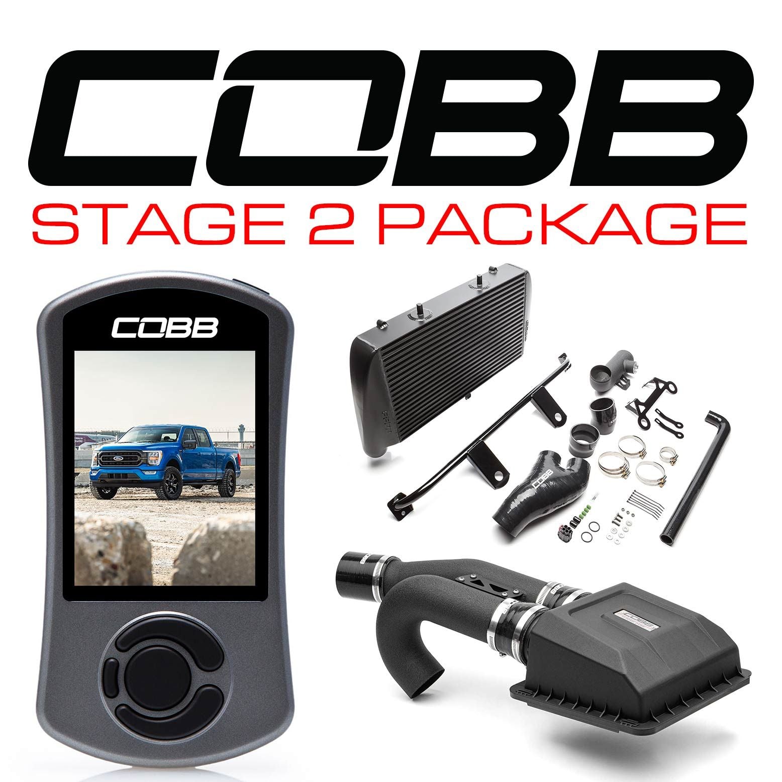 COBB - Stage 2 Power Package Black Ford F-150 3.5L / Tremor 2021-2022 - FOR0110020BK