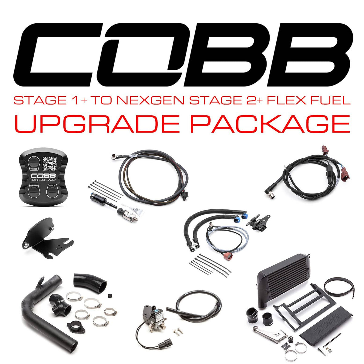 Cobb 18-21 Subaru WRX Stage 1+ to NexGen Stage 2 + CAN Flex Fuel Power Package - Black - SUB004NG2W-BK2FF-S1P-UP