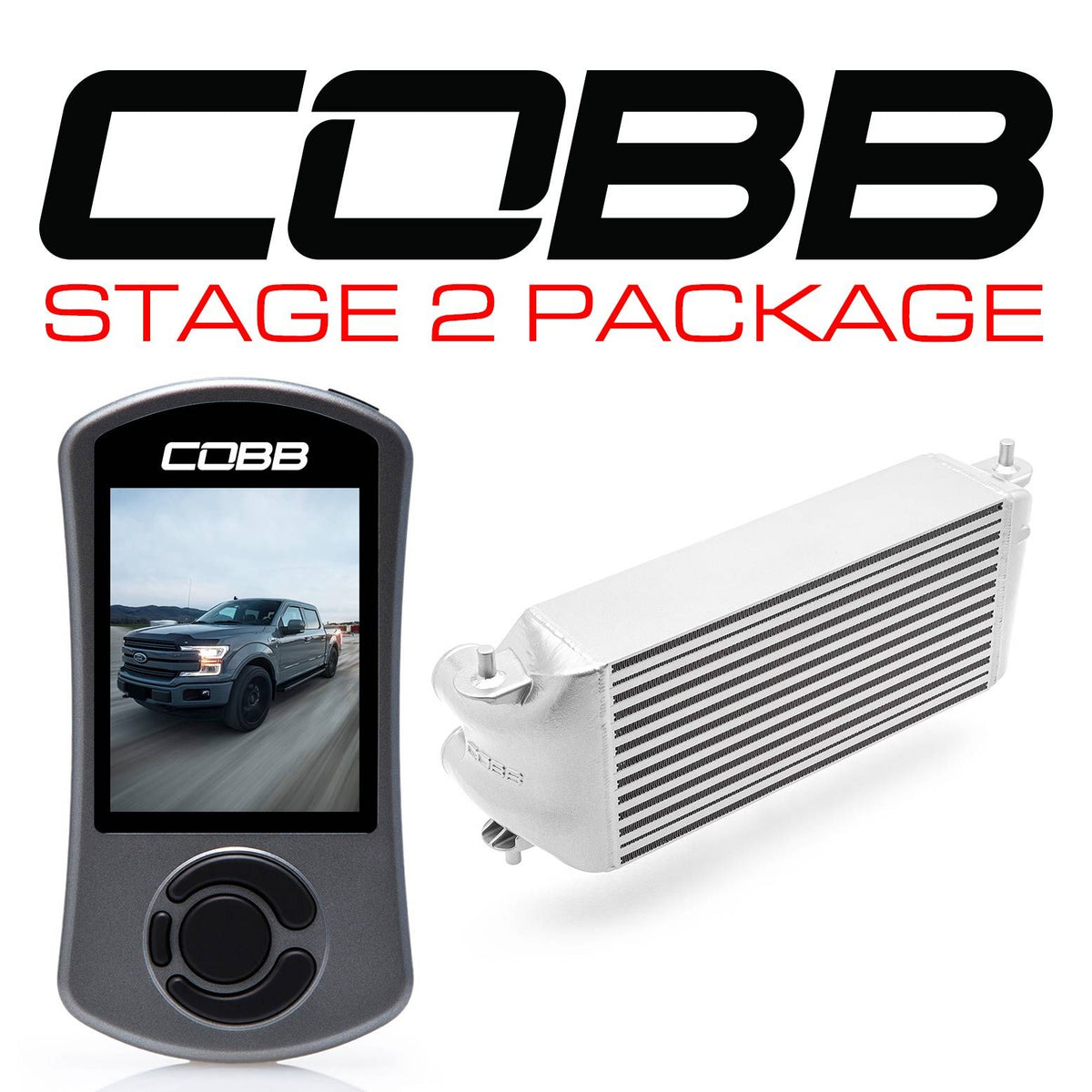 Cobb 17-19 Ford F-150 EcoBoost 3.5L Stage 2 Power Package w/TCM - Silver - FOR0060S20SL-TCM-NI