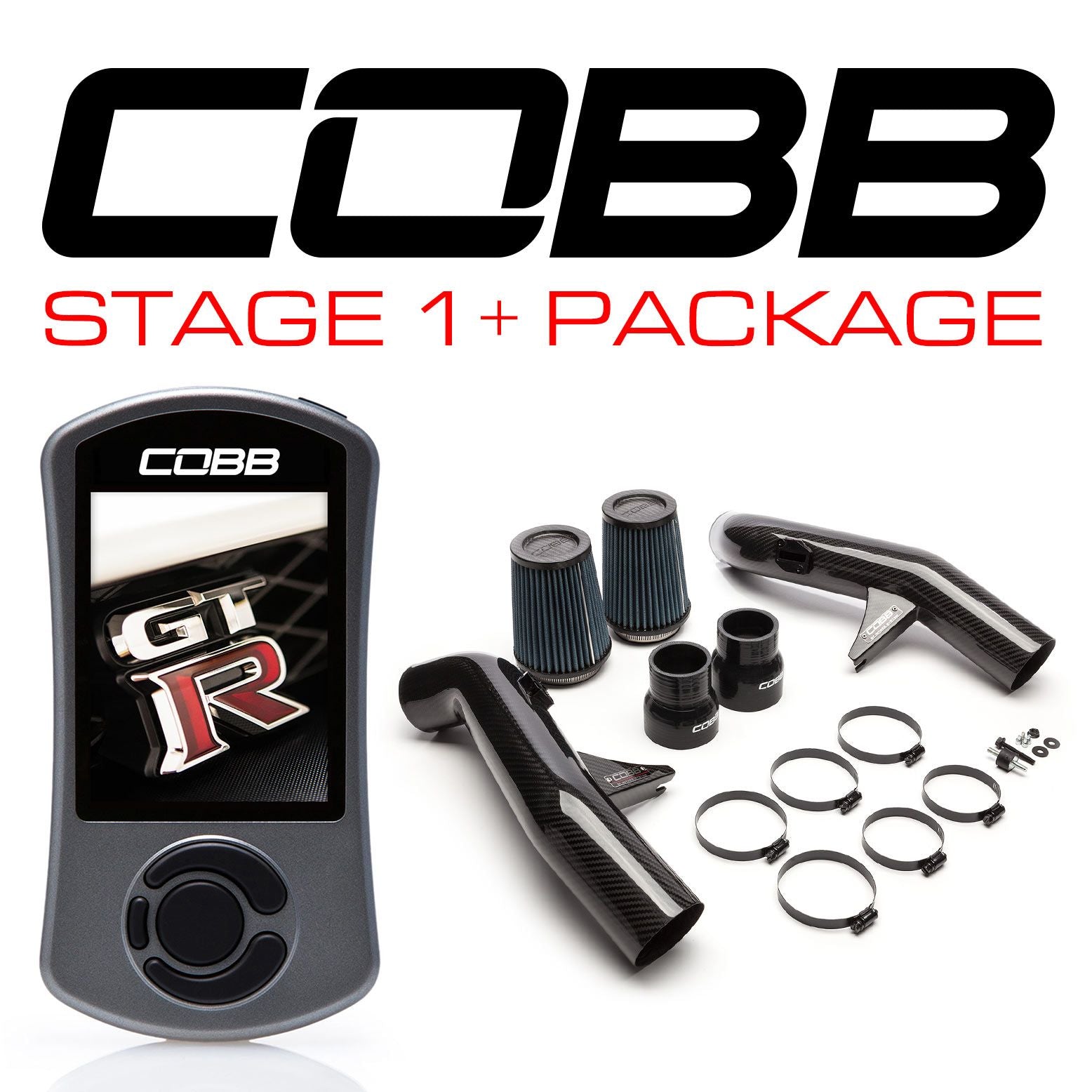 Cobb 14-17 Nissan GT-R Stage 1+ Carbon Fiber Power Package (NIS-007) - NIS007011PCF