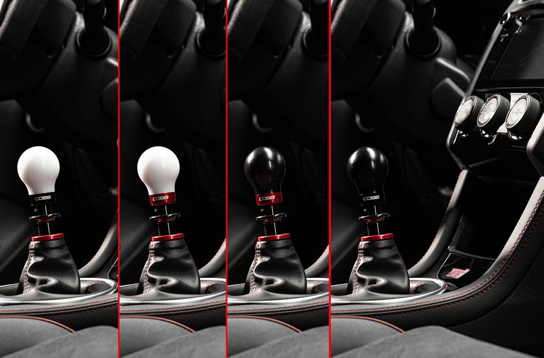 Cobb Subaru STI 6MT Stage 2+ Drivetrain Package w/Weighted Black Knob + White/Race Red Lockout - 215X02P-WK-BK-RDWT
