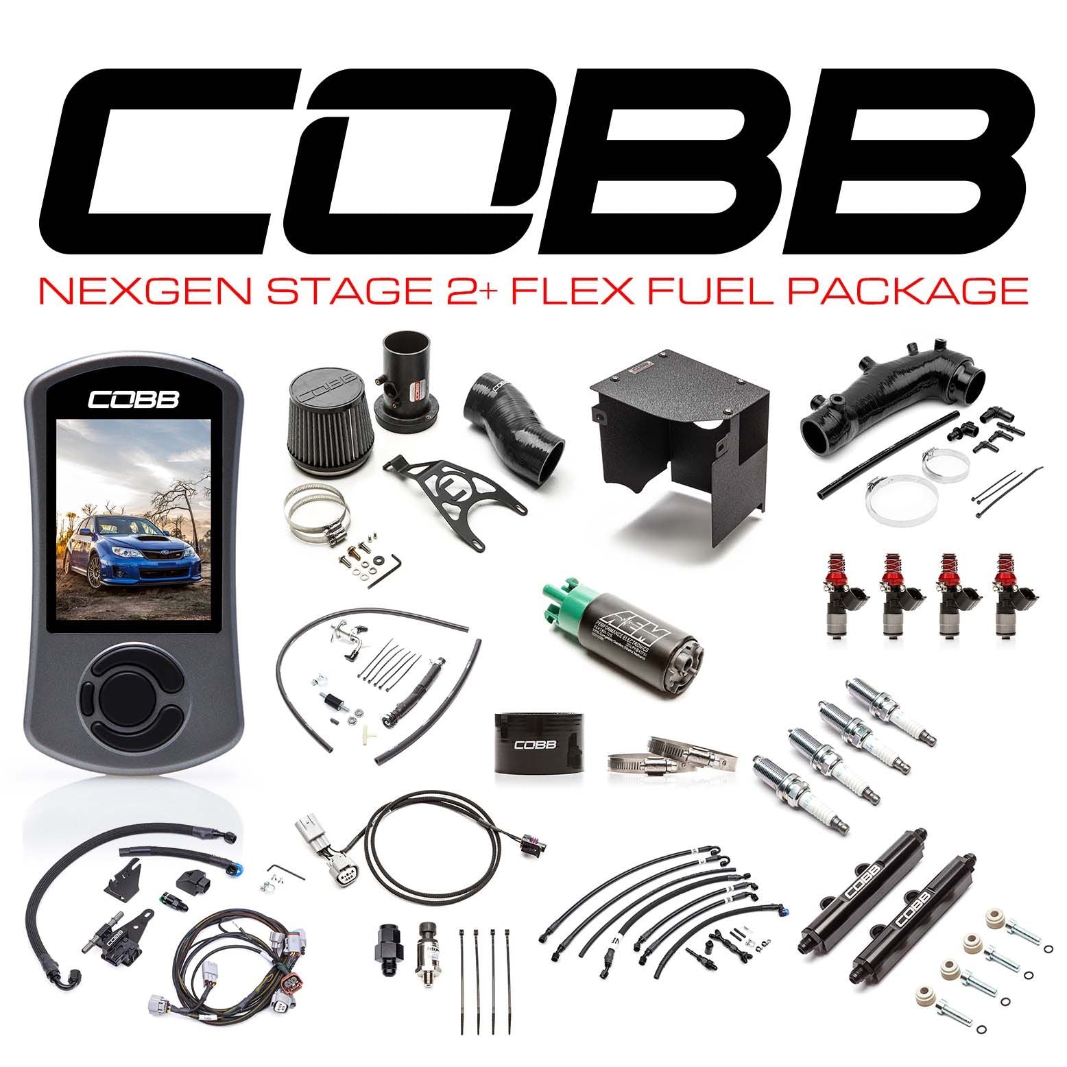 Cobb 08-14 Subaru STI NexGen Stage 2+ Flex Fuel Power Package - Black - SUB003NG2S1FF-BK