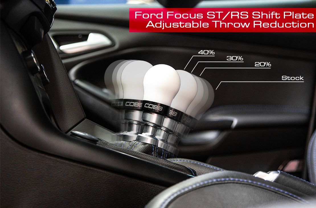 Cobb 13-18 Ford Focus ST / 16-18 Focus RS Stage 1+ Drivetrain Package (White w/Red Shift Knob) - FOR0DT00EI-W-RD