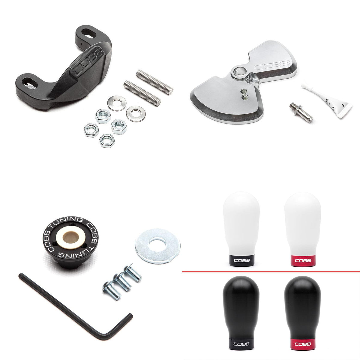 Cobb 15-25 Subaru WRX Stage 1+ Drivetrain Package (Tall Weighted Shift Knob) - White - SUB0DT011P-TW-W