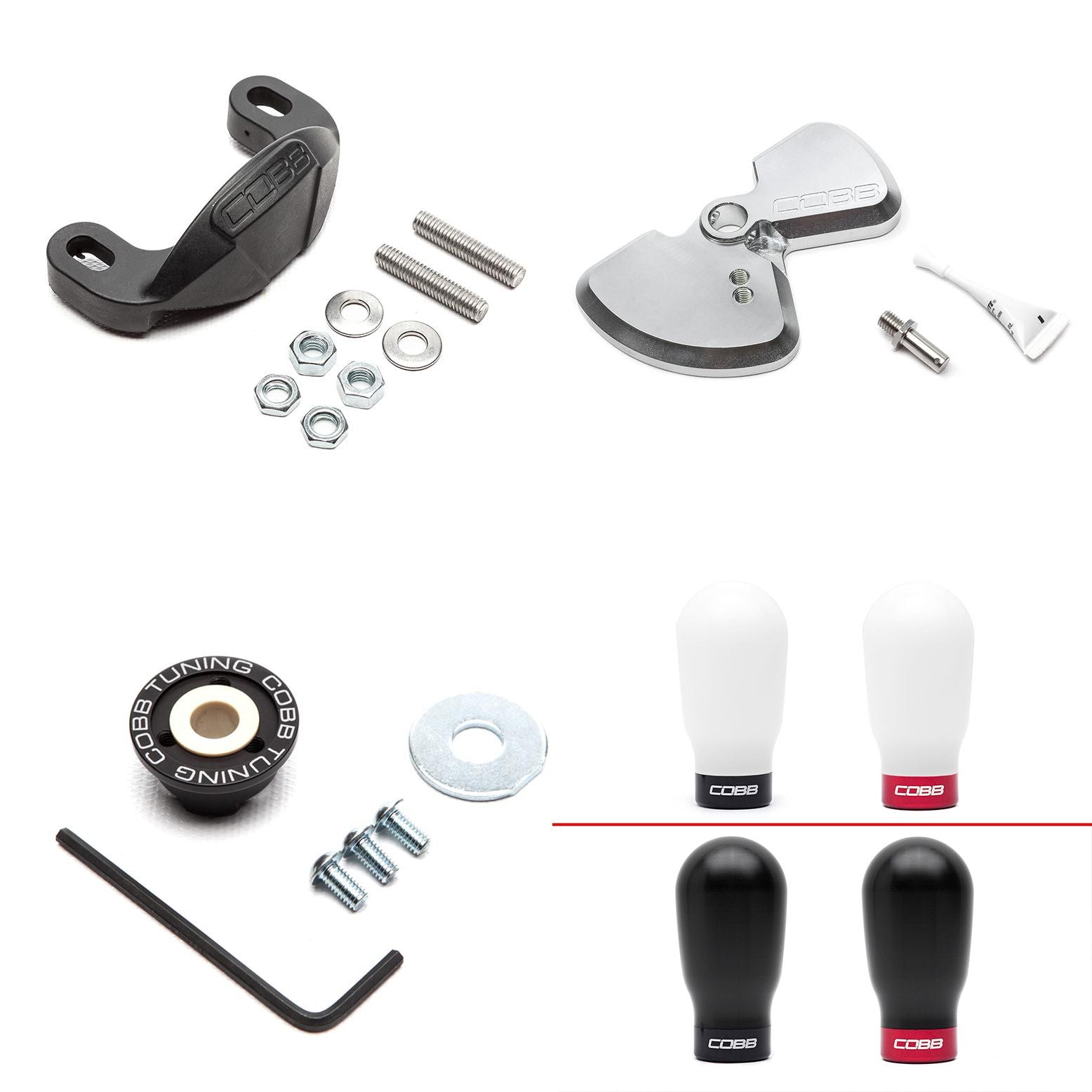 Cobb 15-25 Subaru WRX Stage 1+ Drivetrain Package (Tall Weighted Shift Knob) - White - SUB0DT011P-TW-W