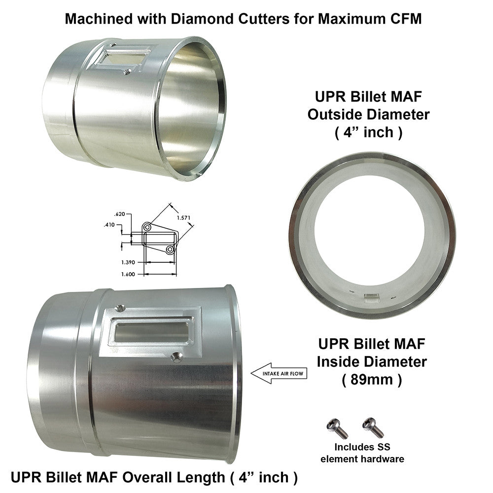 UPR - 89MM ID Slot Style MAF Housing - 5005-01 for 2005-2014 Ford Mustang