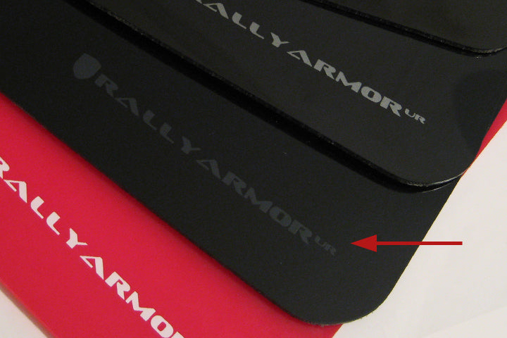 Rally Armor 02-07 Subaru WRX/STI/RS/2.5i (Wagons Req. Mod.) Black UR Mud Flap w/ Grey Logo - MF1-UR-BLK/GRY
