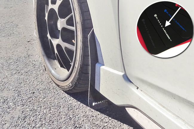 Rally Armor 12-18 Hyundai Veloster Black UR Mud Flap w/ White Logo - MF24-UR-BLK/WH