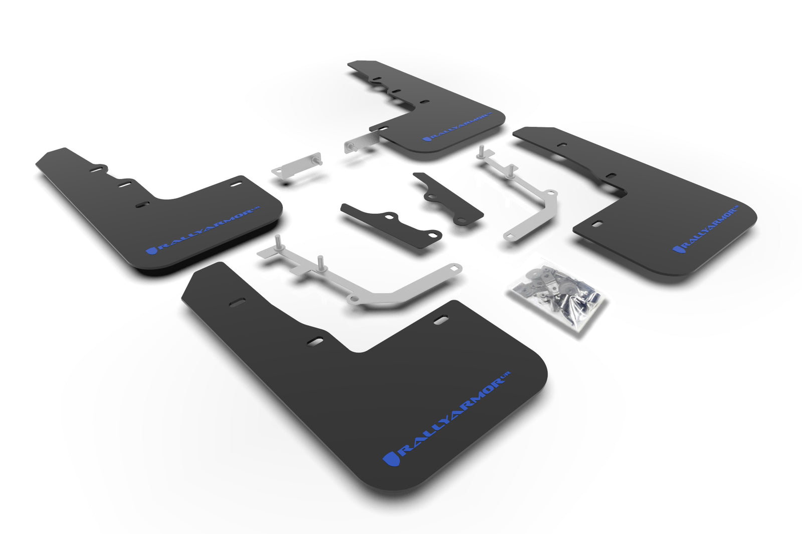 Rally Armor 20-24 Hyundai Venue Black Mud Flap Blue Logo - MF65-UR-BLK/BL for 2020-2026 Hyundai Venue - front view