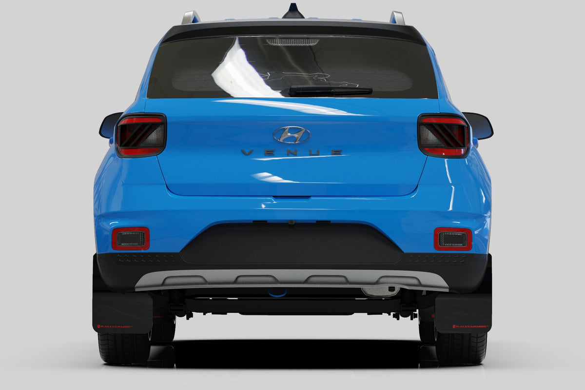 Rally Armor 20-24 Hyundai Venue Black Mud Flap Grey Logo - MF65-UR-BLK/GRY
