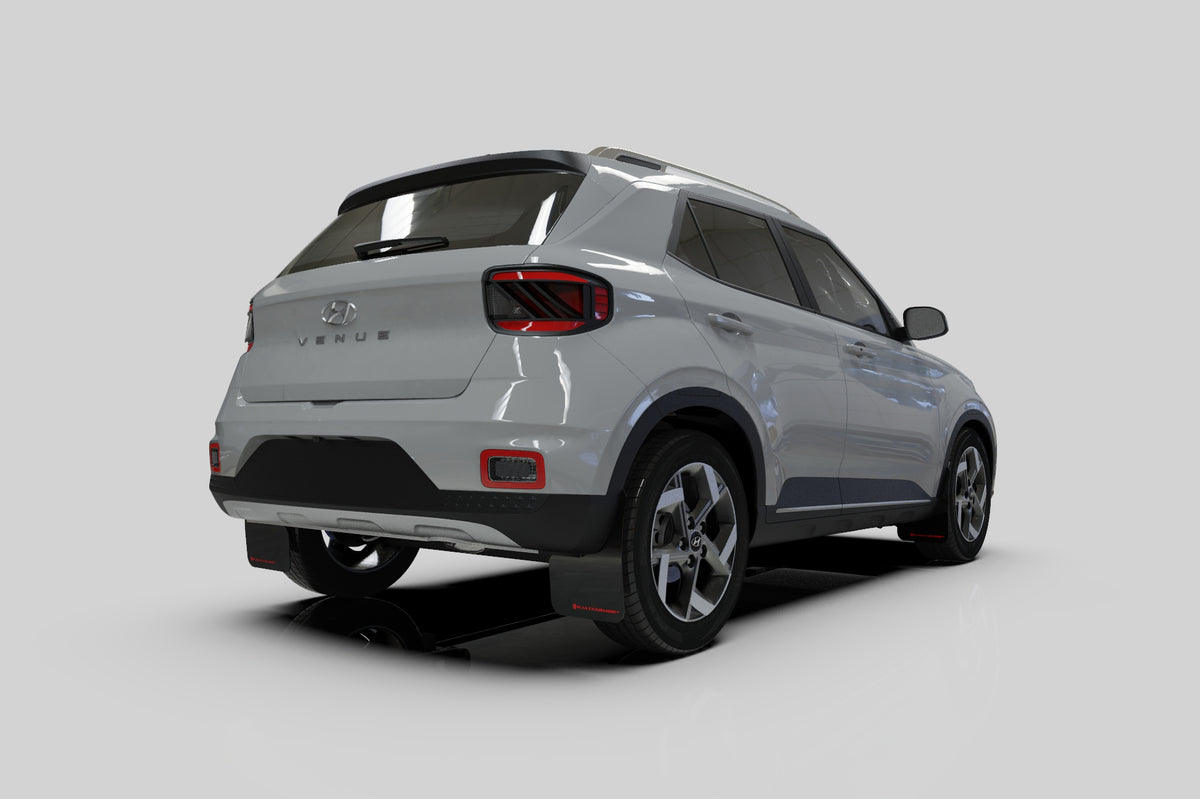 Rally Armor 20-24 Hyundai Venue Black Mud Flap Grey Logo - MF65-UR-BLK/GRY