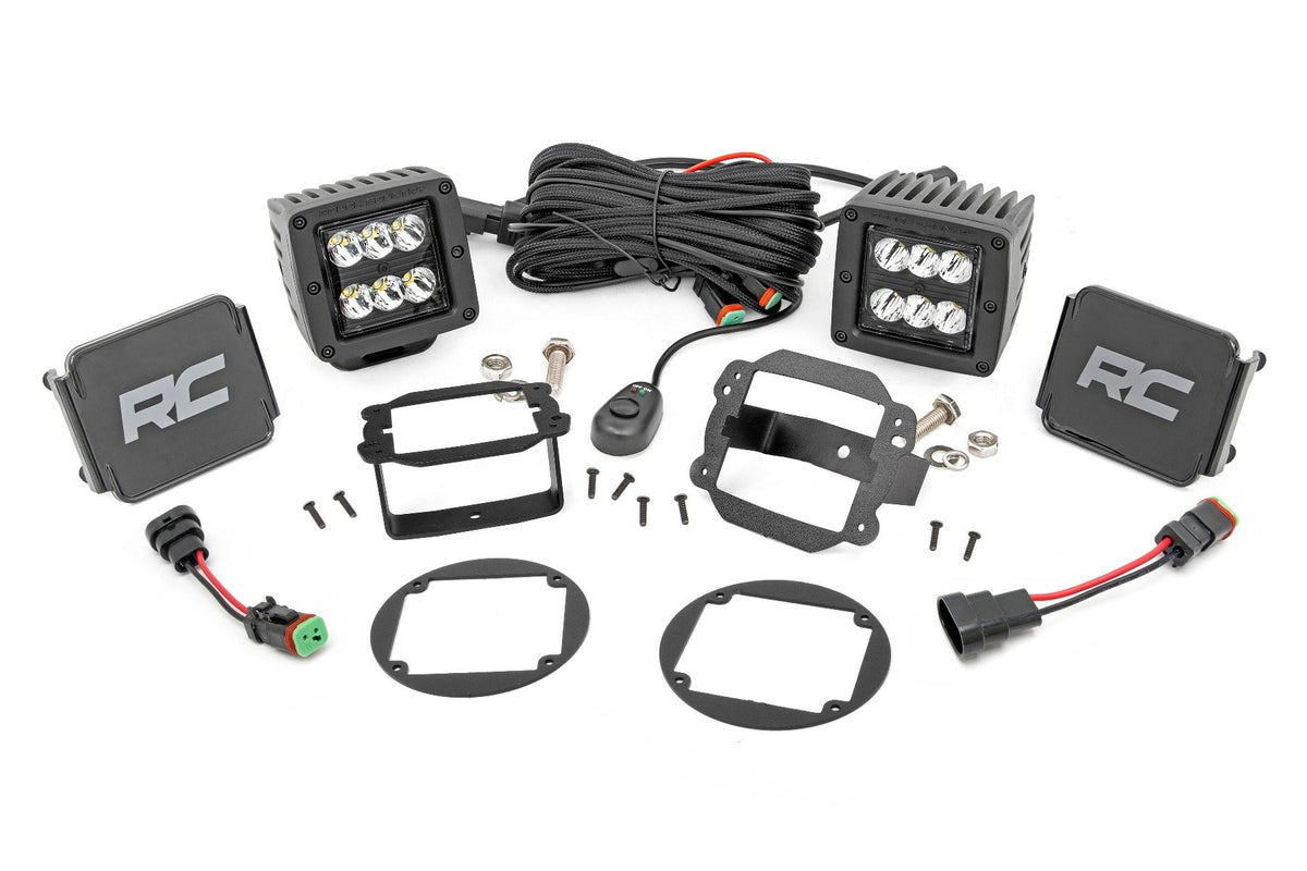LED Light Kit | Fog Mount | 2&quot; Black Pair | Jeep Wrangler JK/Wrangler Unlimited (10-18)