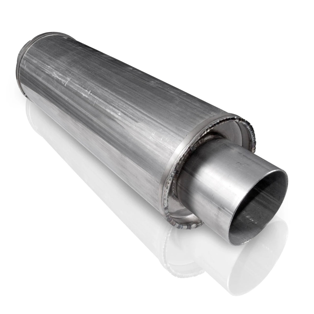 Stainless Works - Vintage Round Style Muffler Stainless Steel - VR225225