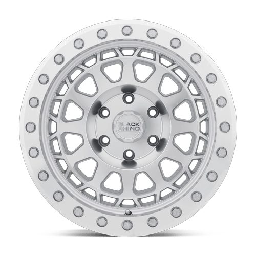 Black Rhino Hard Alloys Primm 17X9 6X139.7 +0MM Silver W/ Mirror Face Mach Rg