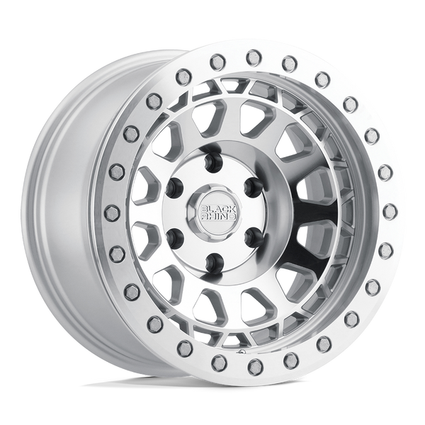 Black Rhino Primm 20X9.5 6X139.7 +12MM Silver W/ Mirror Face Mach Rg