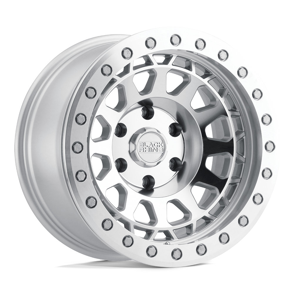 Black Rhino Hard Alloys Primm 17X9 5X127 -18MM Silver W/ Mirror Face Mach Rg