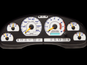 UPR - Silver Reverse Glow Gauges (fits 99-04 Mustang V6) - 9920-7 for 1999-2004 Ford Mustang