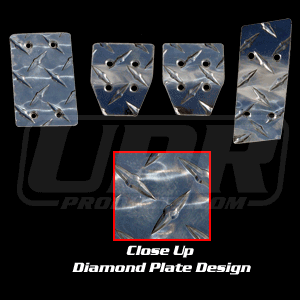 UPR - Billet Standard Diamond Plate Pedal Kit (fits 79-04 Ford Mustang) UPR - 1011-DIA-S for 1979-2004 Ford Mustang