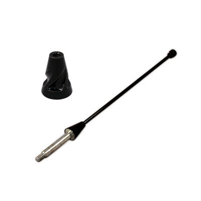 UPR - Black Chrome Billet Swirl Shorty Antenna 6" (fits 10-14 Mustang) UPR - 1750-09 for 2010-2014 Ford Mustang - angle view
