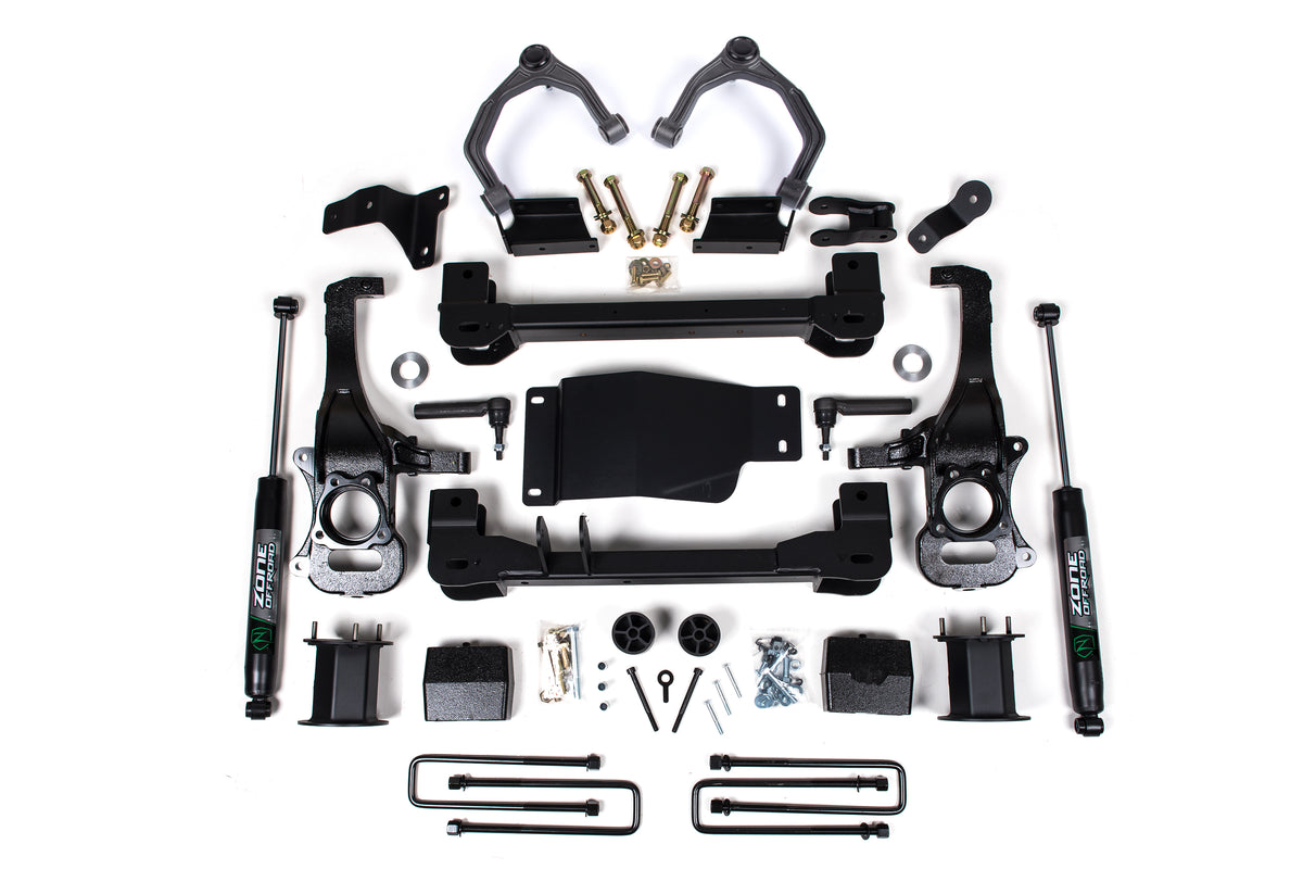 Zone Offroad 19-24 Chevy Silverado/GMC Sierra 1500 4WD 6in Lift Kit - Spacer Front/Nitro Rear Shock - ZONC68N