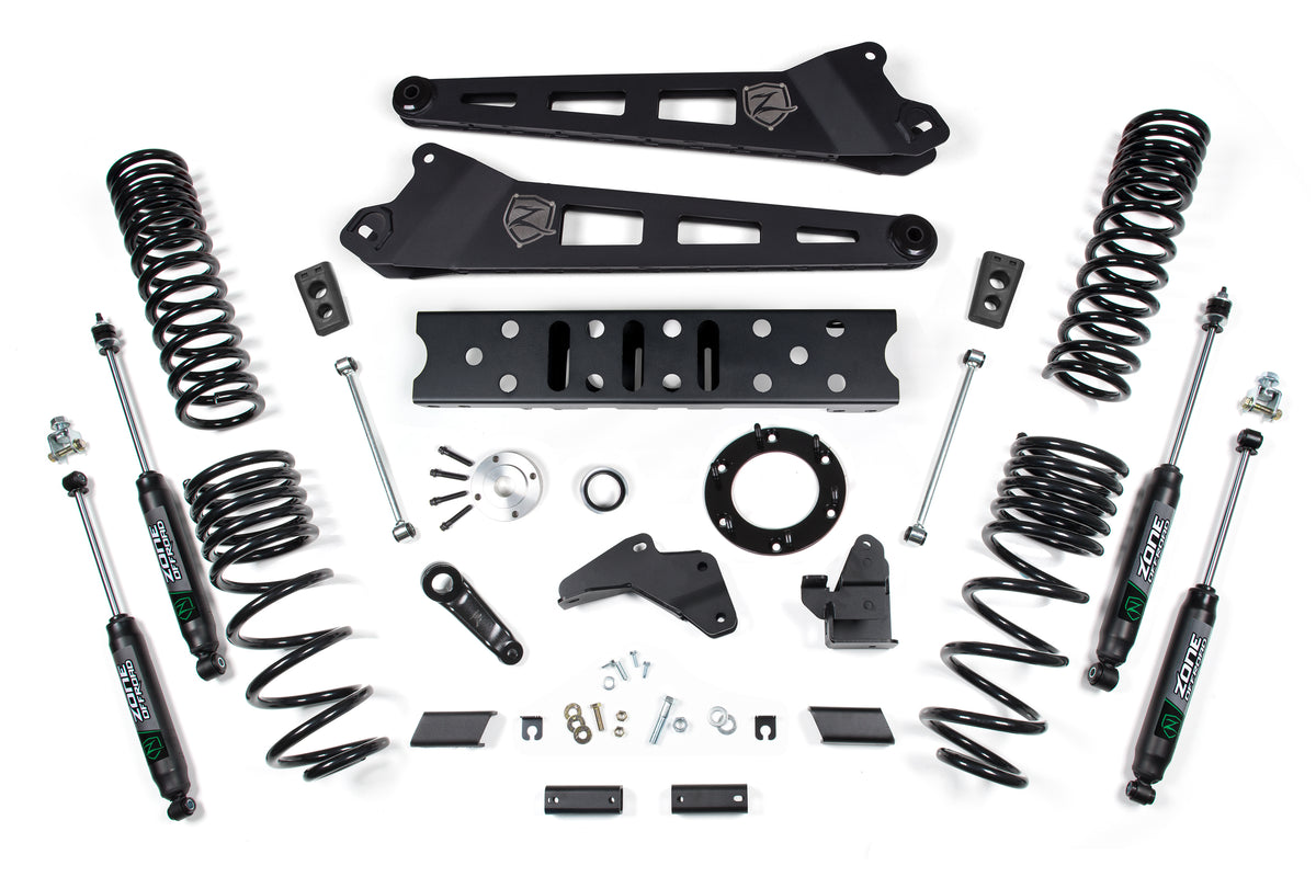 Zone Offroad 19-26 Ram 2500 5.5in Radius Arm Lift Kit - 6-Bolt T-Case - Nitro Shocks - ZOND124N