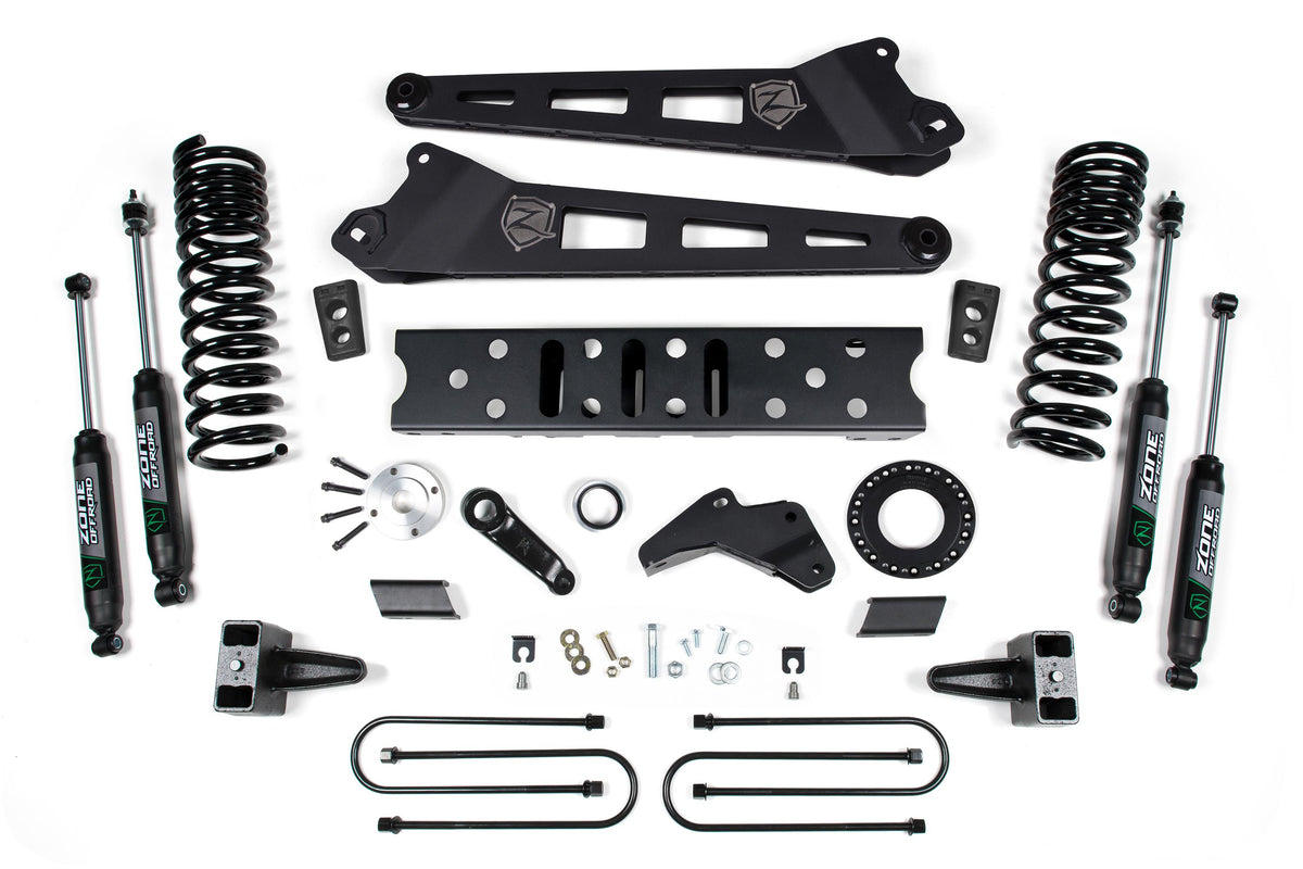 Zone Offroad 19-24 Ram 3500 5.5in Radius Arm - w/o Overload - 6-Bolt T-Case - Nitro Shocks - ZOND121N