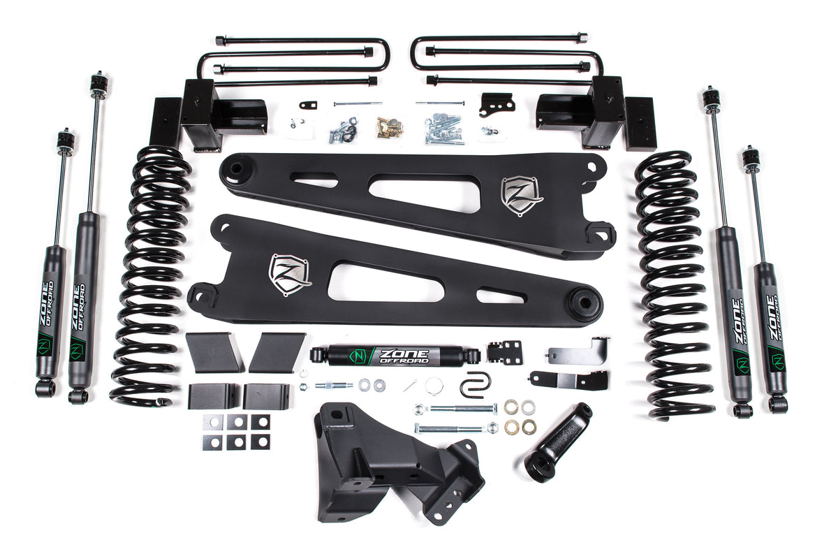 Zone Offroad 17-19 Ford F250/F350 4in Radius Arm Suspension Lift Kit, Diesel, Fox Adv Shocks - ZONF108F