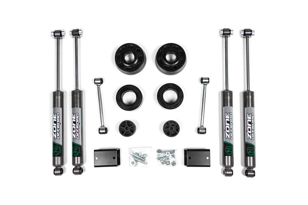 Zone Offroad 18-26 Jeep Wrangler JL 2in Suspension Lift Kit w/ Fox 2.0 Adventure Series Shocks - ZONJ30F