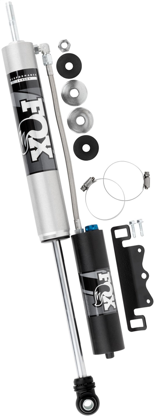 Fox 2005+ Ford Super Duty 2.0 Perf Series 9.6in Smooth Body Remote Res. Front Shock - CD Adj - 985-26-162 for 2017-2025 Ford 
