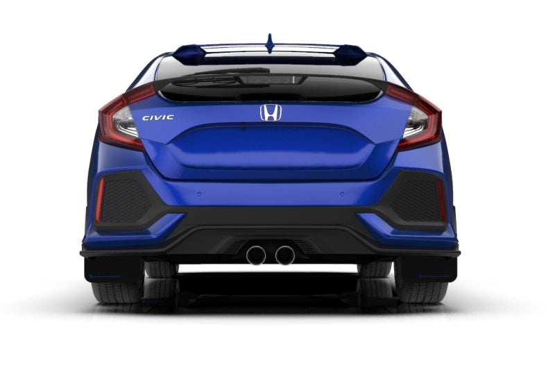 Rally Armor 17-21 Honda Civic Sport &amp; Touring (Hatch) Black UR Mud Flap w/ Blue Logo - MF51-UR-BLK/BL