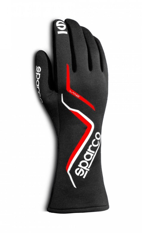 Sparco Racing Land Gloves - Black w/ Red - Large (9-10�� inches)