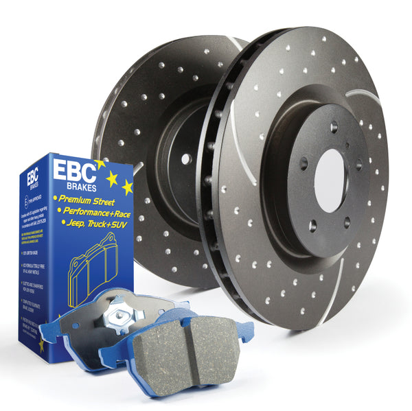 EBC S6 Kits Bluestuff Pads and GD Rotors - S6KF1032 for 2002-2008 Mitsubishi Lancer - front view