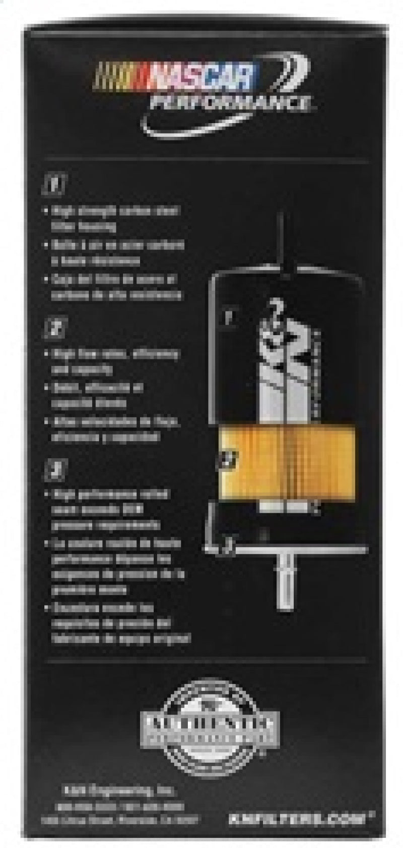 K&amp;N Cellulose Media Fuel Filter 2.125in OD x 5.438in L - PF-2500