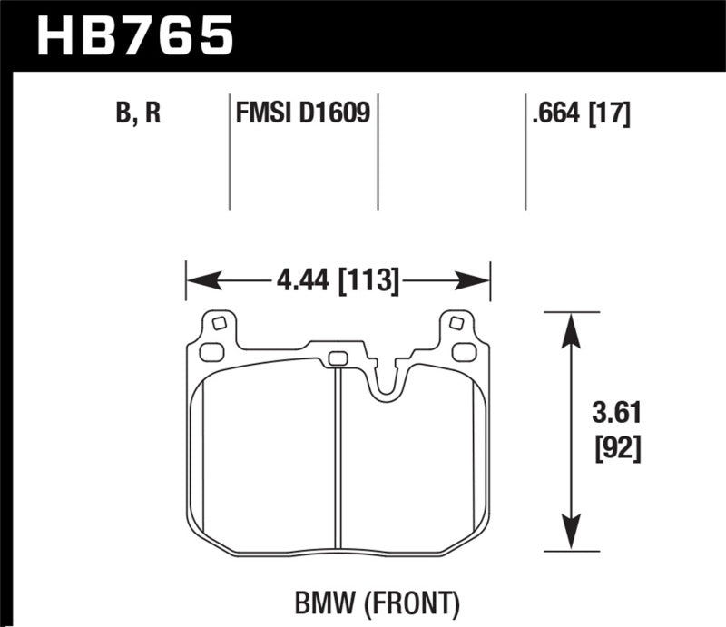 Hawk BMW M3 F80 HPS 5.0 Front Brake Pads HB765B.664
