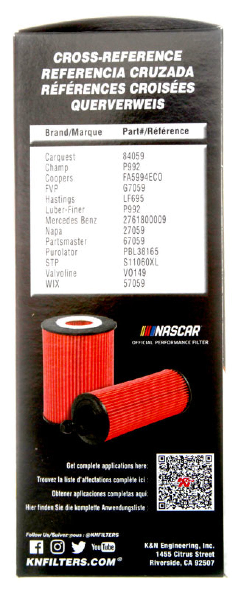 K&amp;N 2020 Mercedes-Benz C43 AMG Oil Filter - HP-7040