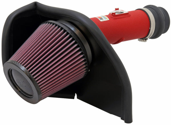 K&N 08-11 WRX/STi 2.5L H4 Red Typhoon Short Ram Intake - 69-8005TWR for 2008-2014 Subaru Impreza - front view
