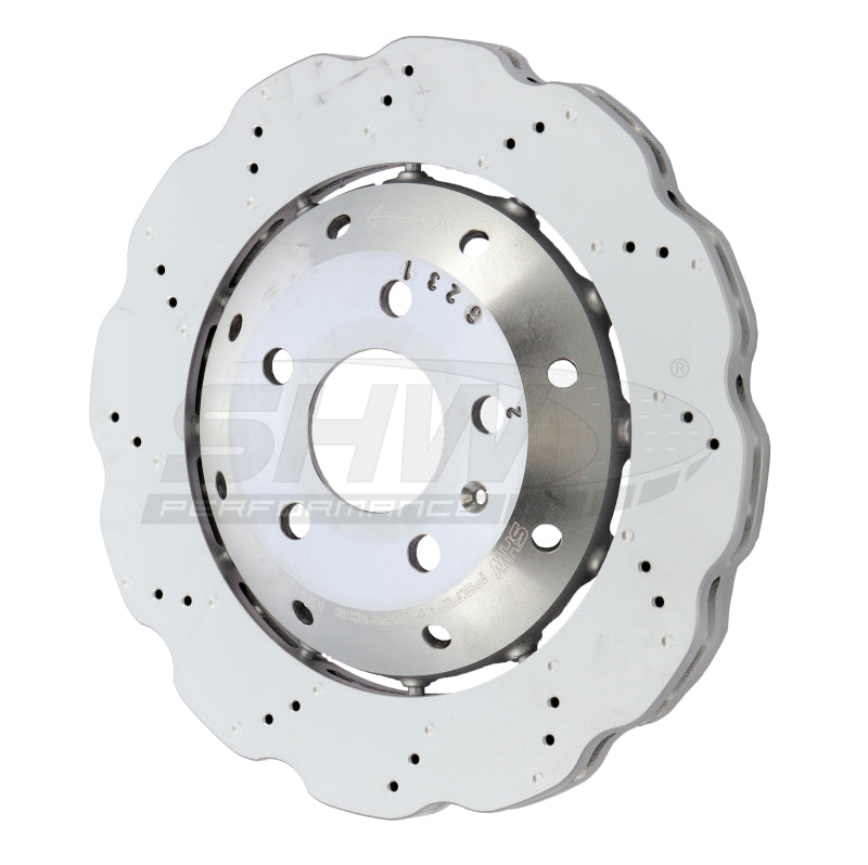 SHW 13-15 Audi RS5 4.2L Rear Drilled-Dimpled Lightweight Wavy Brake Rotor (8T0615601A) - ARX48221