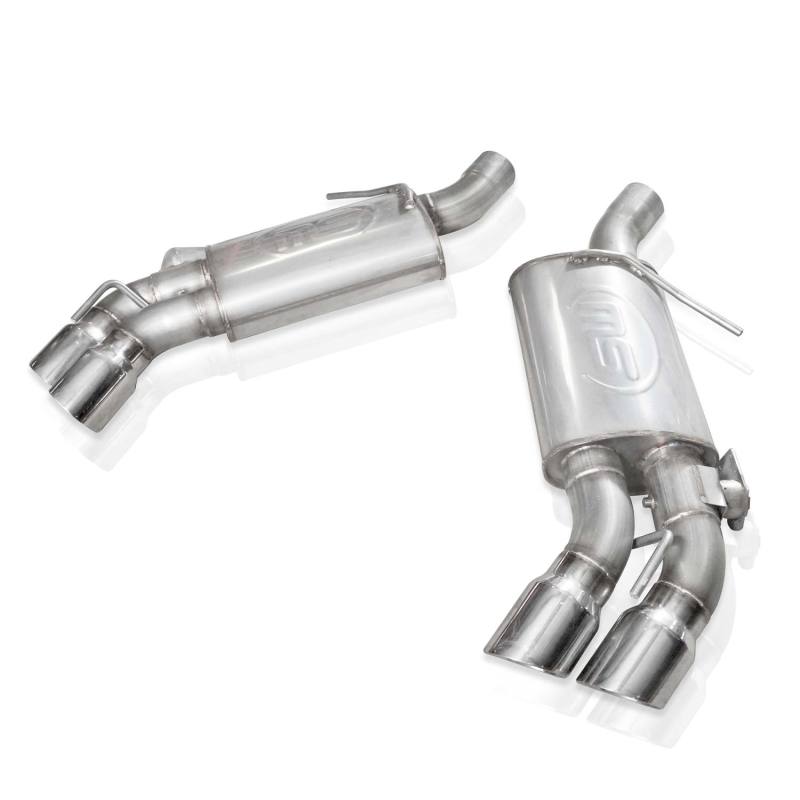 Stainless Works 2016+ Chevy Camaro SS 3in Redline Factory Connect Axle Back w/Valve &amp; 4in Quad Tips - CA16RVMKSFCR