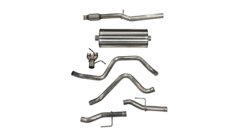 Corsa 2019+ Chevy Silverado 5.3L Crew Cab 3in Cat-Back Dual Rear Exit w/ Polished Tip - 21028